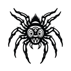 furious tarantula head with thick leg detail and spiky hairs version one on white background Vector illustration