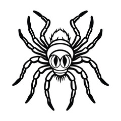 furious tarantula head with thick leg detail and spiky hairs version two on white background Vector illustration