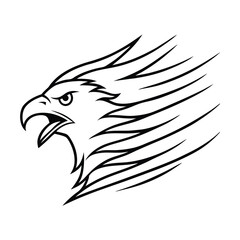 furious eagle head diving forward in speed motion version one on white background Vector illustration