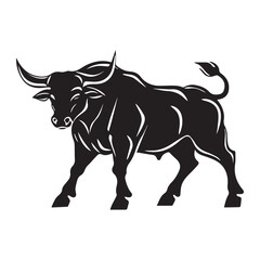 Taurus Zodiac Sign black icon silhouette vector flat illustration design on white background