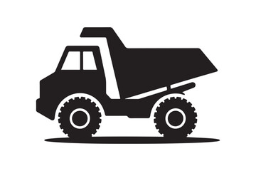 Fototapeta premium Heavy-Duty Dump Truck Silhouette Design for Construction and Industrial Projects