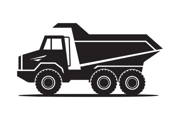 Heavy-Duty Dump Truck Silhouette Design for Construction and Industrial Projects