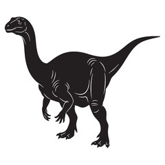 Balanced between grace and size – Iguanodon silhouette drawn with light Iguanodon vector – Iguanodon illustration

