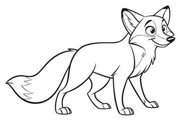 Obraz premium Line art of a benevolent kitsune, suitable for a coloring page, simple lines, no shading, clear outlines, black and white