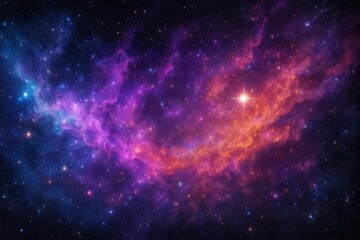 Naklejka premium Colorful space galaxy cloud nebula. Stary night cosmos. Universe science astronomy. Supernova background wallpaper