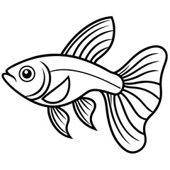 Guppy line art vector