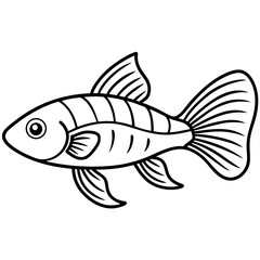 Guppy line art vector