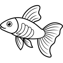 Guppy line art vector