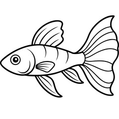 Guppy line art vector
