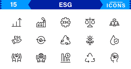 Modern ESG Icons - Ideal for Apps, Websites, and Marketing in the Sustainability and Responsibility Space