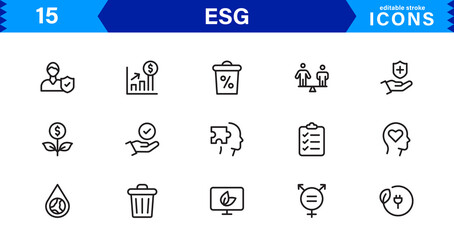 Modern ESG Icons - Ideal for Apps, Websites, and Marketing in the Sustainability and Responsibility Space