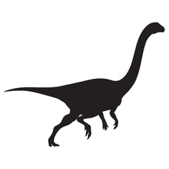 Early Jurassic elegance – Massospondylus silhouette drawn in minimalist Massospondylus vector – Massospondylus illustration

