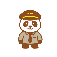 Cute Panda Pilot Cartoon Character