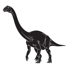 A slender figure from the Early Jurassic – Massospondylus silhouette in refined Massospondylus vector – Massospondylus illustration

