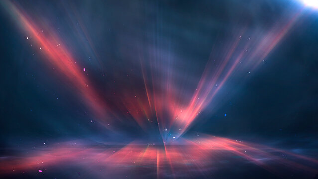 Fantasy mountain dark night landscape, starry sky, unknown planet, neon.