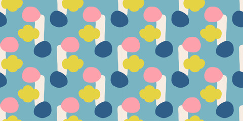 Cute flowers drawing Seamless pattern. Hand drawn style. Ideal for textile design, wallpaper, covers, posters, cards, decoration and packaging.