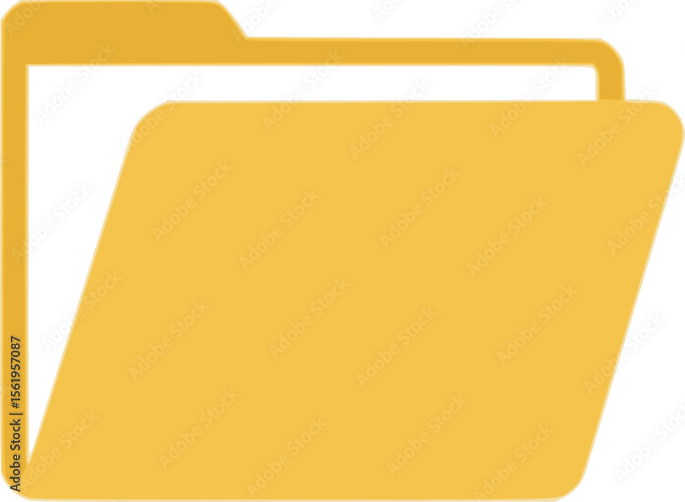 Fototapete this image depicts a yellow file folder illustrated in a simple icon style. it represents a document