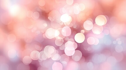 Obraz premium Pastel pink bokeh background with white circles of light, ethereal and dreamy digital art style for e-commerce product display, soft blurred foreground, mystical atmosphere.