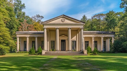 Fototapeta premium Majestic Neoclassical Temple in Verdant Surroundings