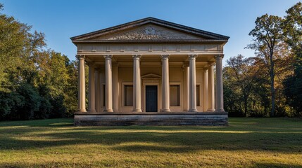 Fototapeta premium Neoclassical Temple in Autumnal Park