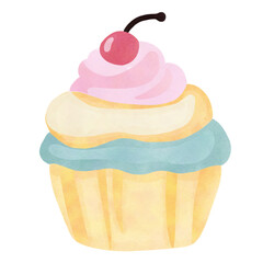 pink cupcake with cream