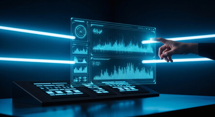 Futuristic Holographic Interface Data Analysis and Visualization