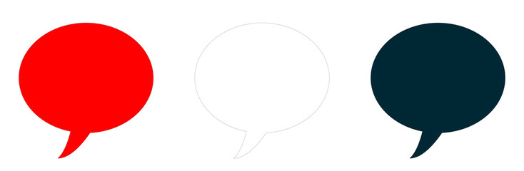 Dialogue Bubbles: A trio of vibrant dialogue bubbles in a striking composition, offering versatility for visual communication and storytelling purposes. 