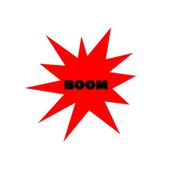 Boom Comic Burst: A dynamic graphic illustration of a red starburst with the word 