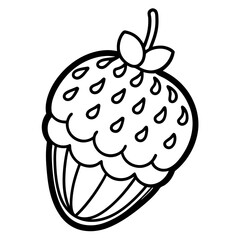 Ice Cream Bean line art vector