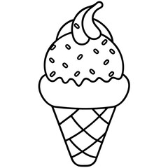 Ice Cream Bean line art vector