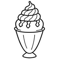 Ice Cream Bean line art vector