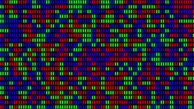 RGB Pixel Grid Loop Microscopic Display Animation
