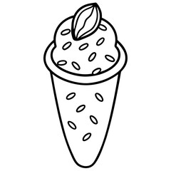 Ice Cream Bean line art vector
