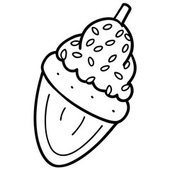 Ice Cream Bean line art vector
