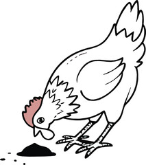 Minimalist vector of a hen pecking at the ground. Great for organic farm logos, labels, and rustic packaging