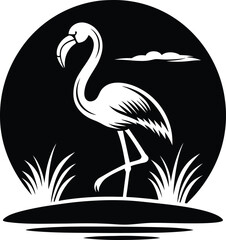Flamingo Hamburger Silhouette