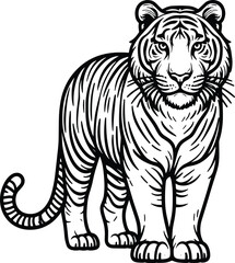 Majestic tiger silhouette vector illustration isolated on a white background