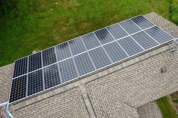 Angled Perspective of Solar Panel Installation on Residential Roof