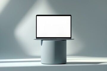 Digital advertisement on a blank screen billboard displaying modern technology with a sleek design