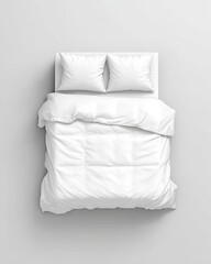 Real Estate and Home Living Isolate On White Background White Bedding Set on Minimalist Background for Stylish Interior Design