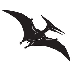 The silent flyer of deep time – Pteranodon silhouette paired with smooth Pteranodon vector – Pteranodon illustration   © Vectorhub