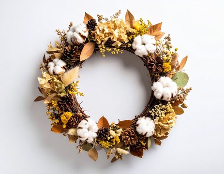 christmas wreath on white background