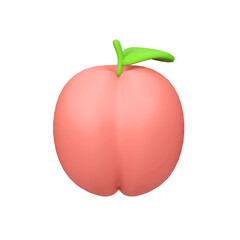 Peach isolated 3d render icon illustration