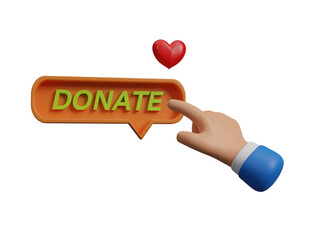 Charity volunteer icon isolated on transparent background, Volunteering and Social Help, Support Kindness and Friendly Relations. Donated, assistance, sharing and solidarity symbol. 3d rendering