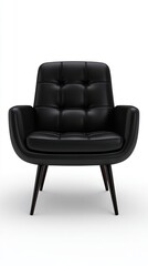 Real Estate and Home Living Isolate On White Background Elegant Black Armchair with Modern Design and Stylish Features