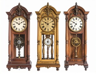 antique clock isolated on white