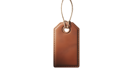 Elegant Brown Leather Tag Perfect for Branding and Crafts