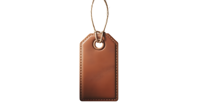 Elegant Brown Leather Tag Perfect for Branding and Crafts