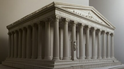 Fototapeta premium Architectural Model: A Detailed Replica of a Classical Temple