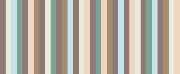 Obraz premium Abstract striped horizontal background in vintage style. Vertical bands in brown, beige, green and blue colors.